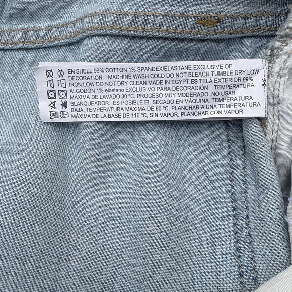 Forever 21 Jean Shorts 31 NWT Light Wash Denim High Rise Mushroom Boho Festival - Picture 5 of 8